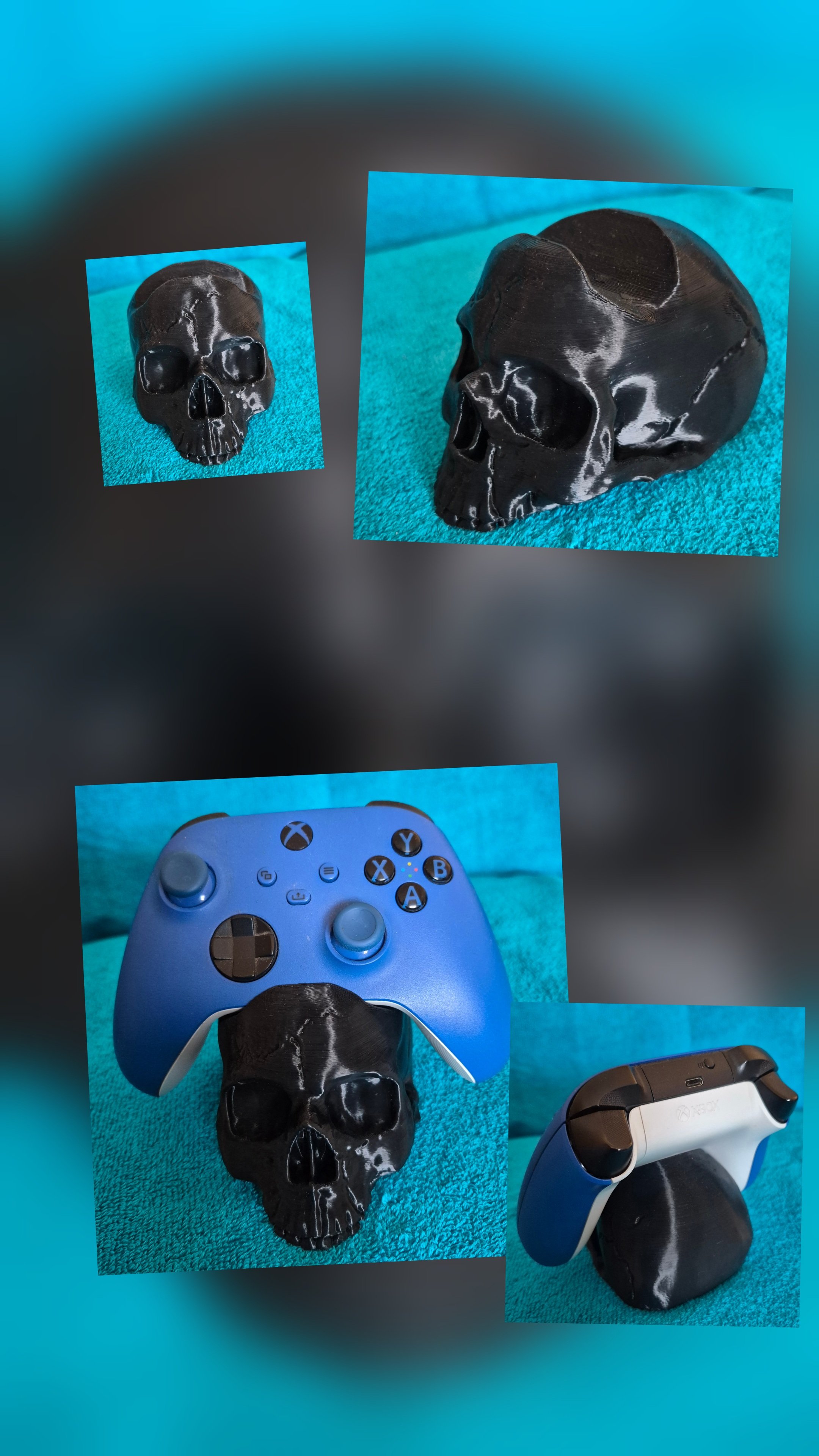 Black skull Xbox controller holder